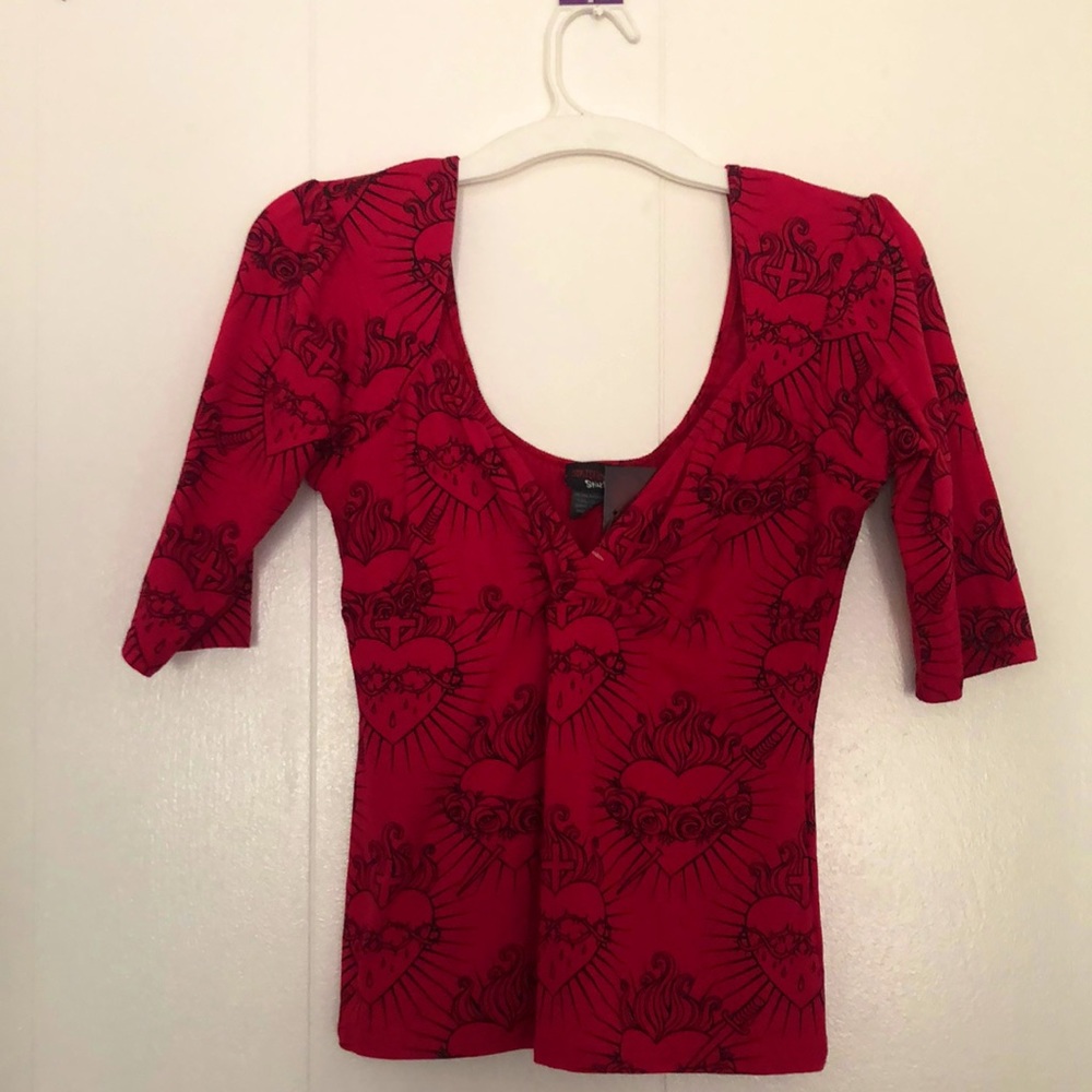 Switchblade Stiletto Bella Red Sacred Heart top
